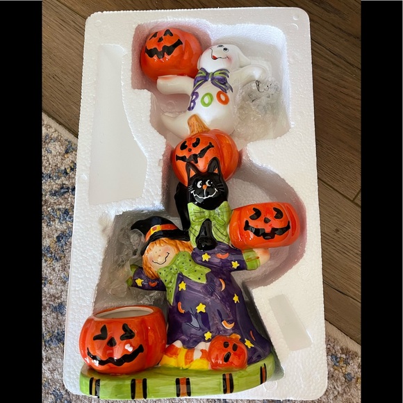 NWT Pumpkin and Friends Three Cup TeaLight Holder - Picture 5 of 6